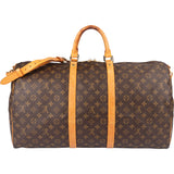 Louis Vuitton Canvas Monogram Keepall 55 Bandouliere