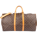 Louis Vuitton Canvas Monogram Keepall 55 Bandouliere