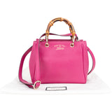 Gucci Pink Leather Mini Bamboo Handbag