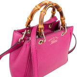Gucci Pink Leather Mini Bamboo Handbag