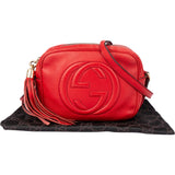 Gucci Red Leather Soho GG Crossbody Bag