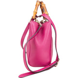 Gucci Pink Leather Mini Bamboo Handbag