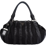 Prada Black Nylon Leather Line Handbag