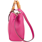 Gucci Pink Leather Mini Bamboo Handbag
