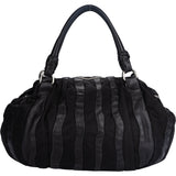 Prada Black Nylon Leather Line Handbag