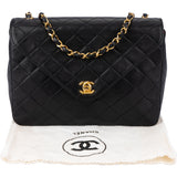 Chanel Quilted Lambskin 24K Gold Single Flap Crossbody Bag