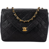 Chanel Quilted Lambskin 24K Gold Single Flap Crossbody Bag