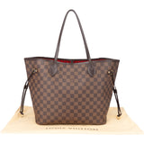 Louis Vuitton Damier Ebene Monogram Neverfull MM Shopper Handbag