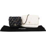 Chanel Quilted Lambskin Side Packs Single Flap Crossbody Bag