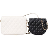 Chanel Quilted Lambskin Side Packs Single Flap Crossbody Bag