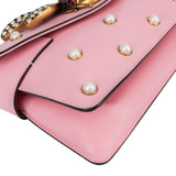 Gucci Pink Leather Queen Margaret Bee Crossbody Bag