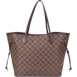 Louis Vuitton Damier Ebene Monogram Neverfull MM Shopper Handbag
