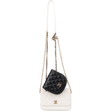 Chanel Quilted Lambskin Side Packs Single Flap Crossbody Bag