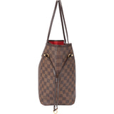 Louis Vuitton Damier Ebene Monogram Neverfull MM Shopper Handbag