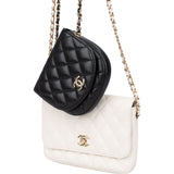 Chanel Quilted Lambskin Side Packs Single Flap Crossbody Bag