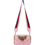 Gucci Pink Leather Queen Margaret Bee Crossbody Bag