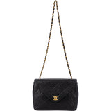 Chanel Quilted Lambskin 24K Gold Single Flap Crossbody Bag