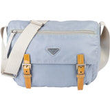 Prada Blue Nylon Triangle Crossbody Messenger Bag