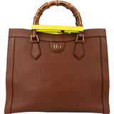 Gucci Classic Brown Leather Bamboo Handbag