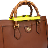 Gucci Classic Brown Leather Bamboo Handbag
