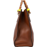 Gucci Classic Brown Leather Bamboo Handbag