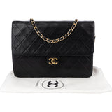 Chanel Quilted Lambskin 24K Gold Single Flap Shoulder Bag