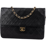 Chanel Quilted Lambskin 24K Gold Single Flap Shoulder Bag