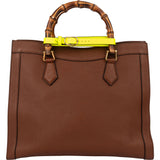 Gucci Classic Brown Leather Bamboo Handbag