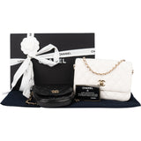 Chanel Quilted Lambskin Side Packs Single Flap Crossbody Bag