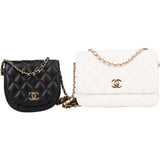 Chanel Quilted Lambskin Side Packs Single Flap Crossbody Bag