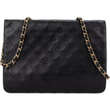 Chanel Quilted Lambskin 24K Gold Single Flap Shoulder Bag