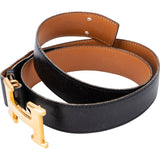 Hermès Bicolor Reversible Leather Belt (90)