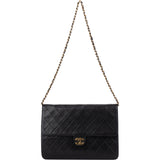 Chanel Quilted Lambskin 24K Gold Single Flap Shoulder Bag