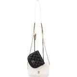 Chanel Quilted Lambskin Side Packs Single Flap Crossbody Bag