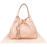 Gucci Pink Metallic GG Soho Handbag