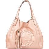 Gucci Pink Metallic GG Soho Handbag