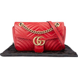 Gucci Red Leather GG Marmont Crossbody Bag