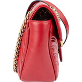 Gucci Red Leather GG Marmont Crossbody Bag
