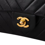 Chanel Quilted Chevron Lambskin 24K Gold Medium Double Flap Crossbody Bag