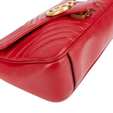 Gucci Red Leather GG Marmont Crossbody Bag