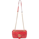 Gucci Red Leather GG Marmont Crossbody Bag