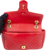 Gucci Red Leather GG Marmont Crossbody Bag