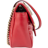 Gucci Red Leather GG Marmont Crossbody Bag