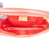 Fendi Rouge Rouge Leather Peekaboo Handbag