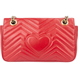 Gucci Red Leather GG Marmont Crossbody Bag