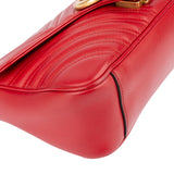 Gucci Red Leather GG Marmont Crossbody Bag