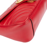 Gucci Red Leather GG Marmont Crossbody Bag