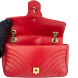 Gucci Red Leather GG Marmont Crossbody Bag