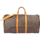 Louis Vuitton Canvas Monogram Keepall 55 Bandouliere