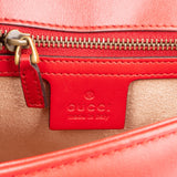 Gucci Red Leather GG Marmont Crossbody Bag